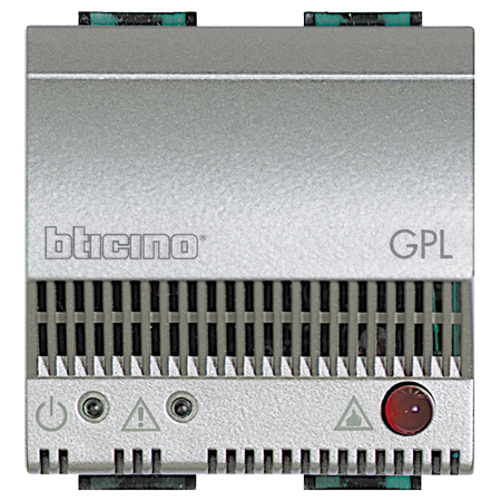 Детектор GPL Bticino LivingLight Air Алюминий со световой и звуковой сигнализацией (85дБ), питание 12В, 2 модуля NT4512/12