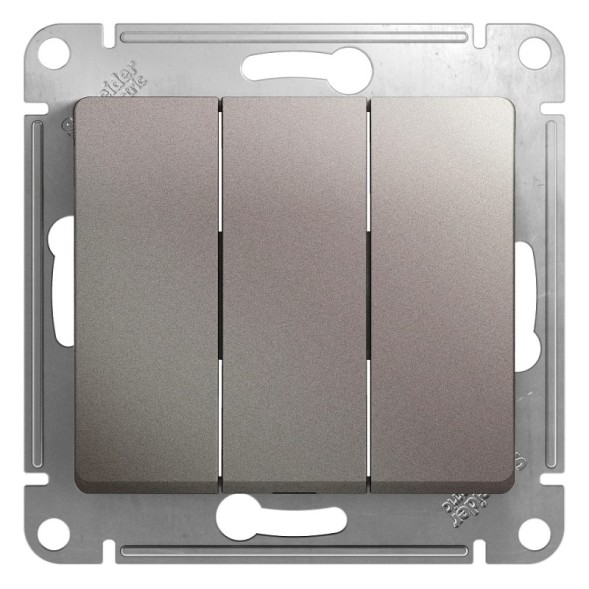 3-клавишный Выключатель,сх.1+1+1,10AX, механизм Schneider Electric Glossa Платина GSL001231