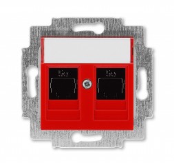 Розетка телефонная ABB Levit красный двойная 2хRJ45 категория 5e 2CHH295118A6065 5014H-A51018 65W