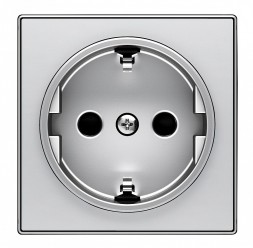 Накладка ABB Sky серебряный для розеток 2Р+Е SCHUKO 2CLA858800A1301 8588 PL