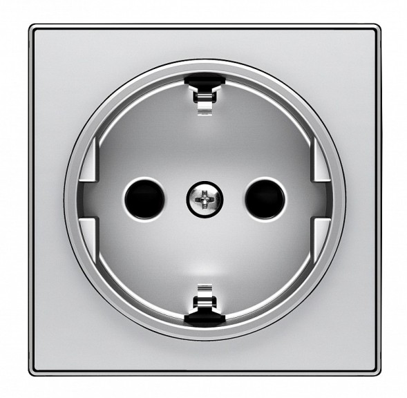 Накладка ABB Sky серебряный для розеток 2Р+Е SCHUKO 2CLA858800A1301 8588 PL