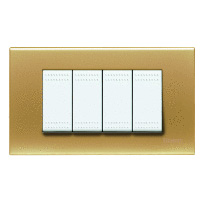 N4804OS LivingLight Рамка на 4 модуля Атласное золото Bticino