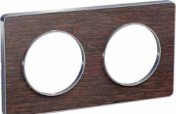 Рамка Schneider Electric Odace Венге / Алюминий 2-постовая S53P804P