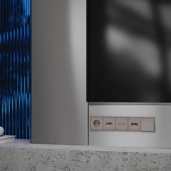 Накладка для розетки телевизионной оконечной TV+SAT, S70 (капучино)