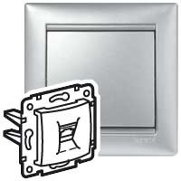 Розетка компьютерная Legrand Valena Алюминий (RJ45) 1-ая 5 кат ISDN 300MHz 8конт 770141
