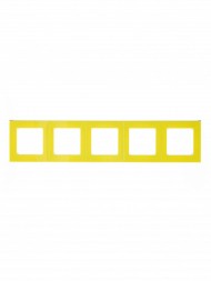 Рамка ABB Levit Жёлтый / Дымчатый чёрный 5 постов 2CHH015050A6064 3901H-A05050 64W