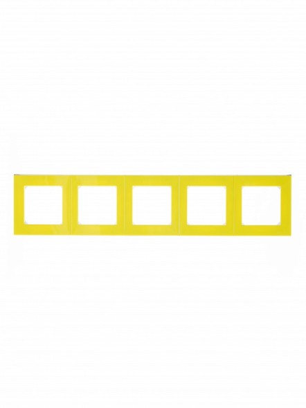 Рамка ABB Levit Жёлтый / Дымчатый чёрный 5 постов 2CHH015050A6064 3901H-A05050 64W