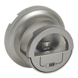 Лицевая панель Legrand Celiane Титан розетки-зарядки USB с подставкой для смартфона 068510