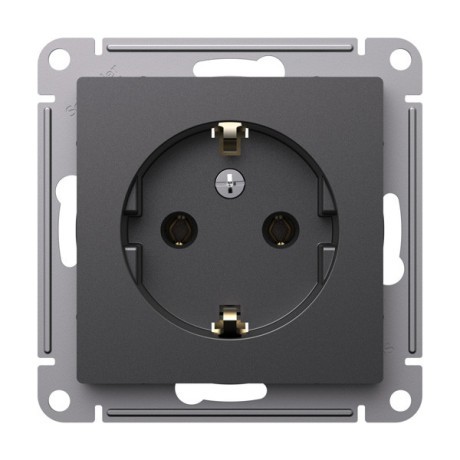 ATN001443 Atlasdesign РОЗЕТКА с заземлением, 16А, механизм, БАЗАЛЬТ Schneider Electric