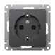 ATN001443 Atlasdesign РОЗЕТКА с заземлением, 16А, механизм, БАЗАЛЬТ Schneider Electric