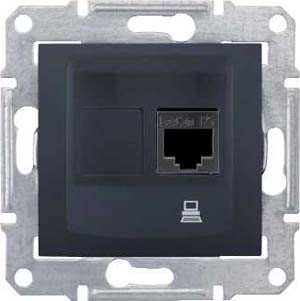 Компьютерная розетка Schneider Electric Sedna графит SDN4500170