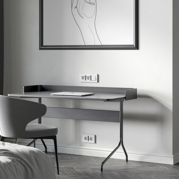 Рамка из поликарбоната на 3 поста Split белый/черный, soft-touch Werkel W0033068