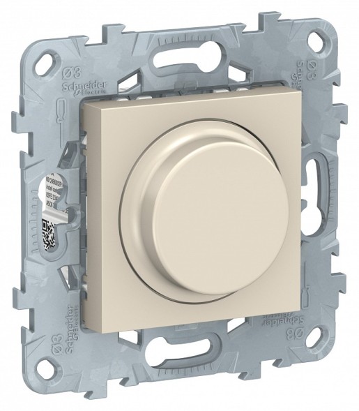 Светорегулятор LED Schneider Electric Unica Studio Бежевый Wiser поворотно-нажимной, универсальный 7-200Вт NU551644