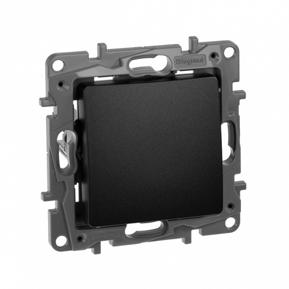 Выключатель Legrand Etika антрацит одноклавишный автоматические клеммы 10 AX 250 В~ 672601