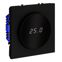Терморегулятор электронный VOLTUM S70 с индикацией и датчиком, для теплого пола, (черный матовый)