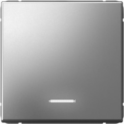 Одноклавишный выключатель с подсветкой (Сталь) Schneider Electric Systeme Art Gallery GAL000971