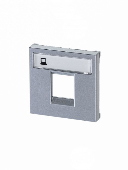 Накладка для 1-го суппорта/разъёма ABB Zenit серебристый типа 2017... и/или 2018... 2-модульная 2CLA221810N1301 N2218.1 PL