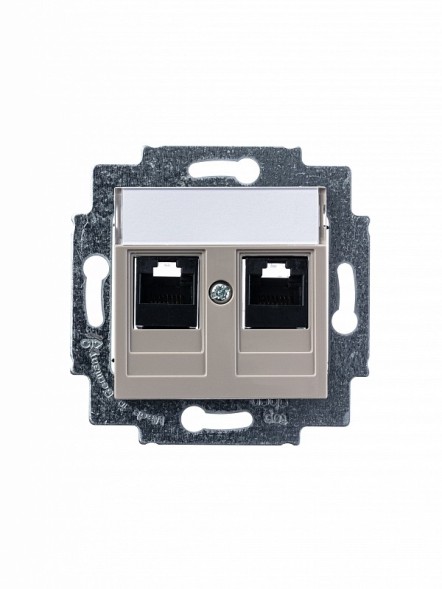 Розетка телефонная ABB Levit кофе макиато двойная 2хRJ45 категория 5e 2CHH295118A6018 5014H-A51018 18W