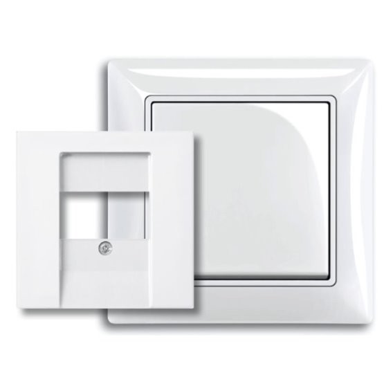 Плата центральная (накладка) ABB Basic 55 альпийский белый для розеток громкоговорителя 0247 0248 2CKA001724A4275 2539-94-507