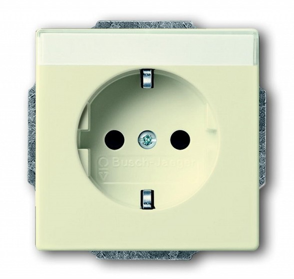 Розетка ABB savanne/слоновая кость SCHUKO 16А 250В с полем для надписи 2CKA002011A3726 20 EUN-82