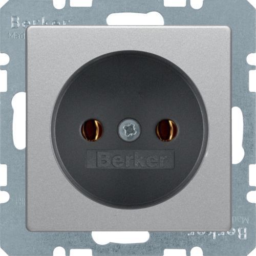 Штепсельная розетка Berker Q.1 алюминиевый с эффектом бархата, без защитного контакта 6161036084