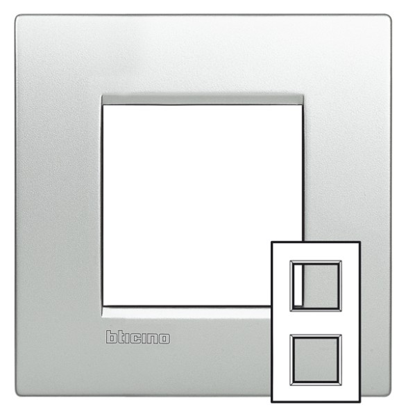 Рамка Bticino LivingLight Air Алюминий 2+2 модуля LNE4802M2TE