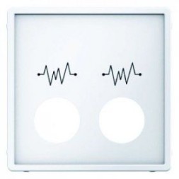 Центральная панель Berker R.1 Berker Q.1 полярная белизна с эффектом бархата, 2 отверстия для контактного штыря с символом 12446089