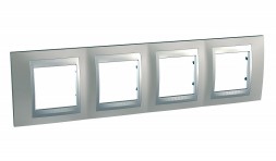 Рамка Schneider Electric Unica Top Никель / Алюминий 4 поста MGU66.008.039