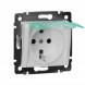 Розетка Legrand Valena Белый 1-ая с/з с крышкой и защитными шторками IP44 (к простой рамке) 774220