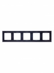 Рамка ABB Levit Антрацит / Дымчатый чёрный 5 постов 2CHH015050A6063 3901H-A05050 63W