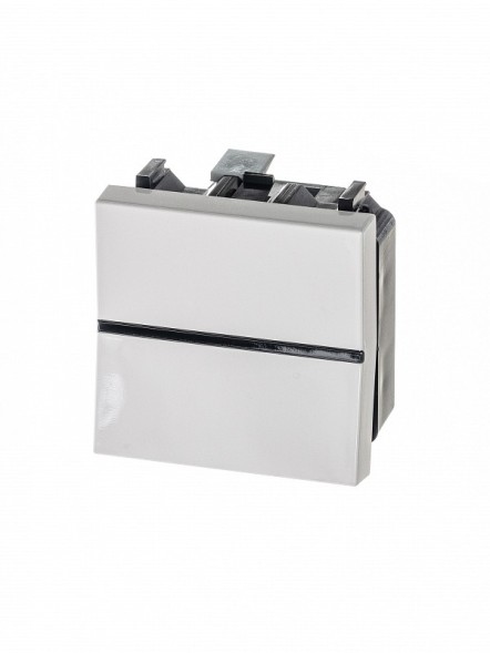 Механизм переключателя ABB Zenit альпийский белый одноклавишного с клавишей 2 модуля 2CLA220200N1101 N2202 BL