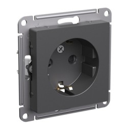 ATN001445 Atlasdesign РОЗЕТКА с заземлением со шторками, 16А, механизм, БАЗАЛЬТ Schneider Electric