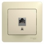Розетка компьютерная RJ45 кат.5E, Schneider Electric Glossa Бежевый GSL000281K