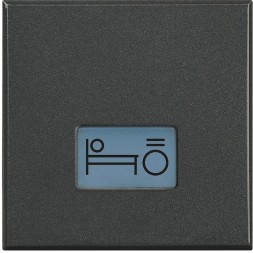 Клавиша Bticino Axolute антрацит &quot;Свет кровать&quot; 2 модуля HS4921M2BL