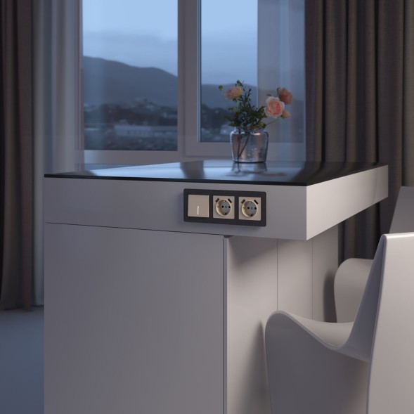 Выключатель одноклавишный проходной с подсветкой (айвори акрил) Werkel W1112143