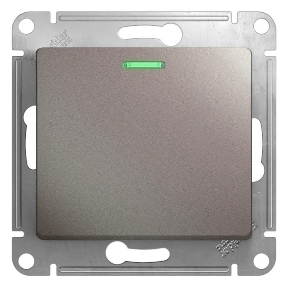 1-клавишный Выключатель с подсветкой,сх.1а,10AX, механизм Schneider Electric Glossa Платина GSL001213
