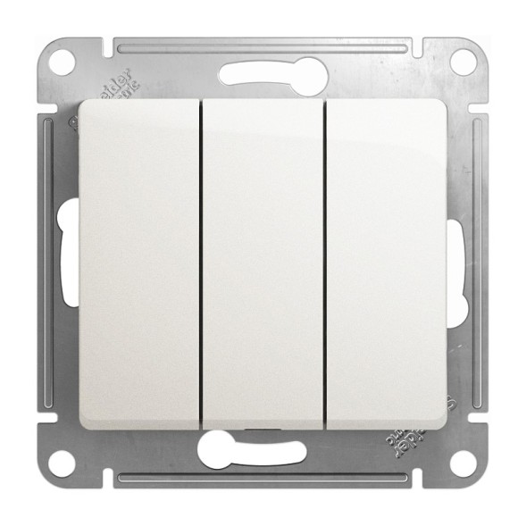 3-клавишный Выключатель, сх.1+1+1, 10АХ, механизм Schneider Electric Glossa Перламутр GSL000631