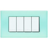 N4804BP LivingLight Рамка на 4 модуля Опаловый синий Bticino