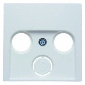 Центральная панель Berker R.1 полярная белизна, с блеском для антенной розетки 2 и 3 отверстия 12038989