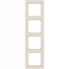 Рамка Berker Q.1 Белый с эффектом бархата, 4 поста вертикальная с полем для надписей 10146012