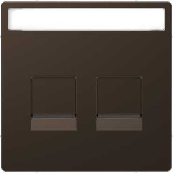 Центральная накладка Merten D-Life мокко для 2-х модульных разъемов MTN4564-6052