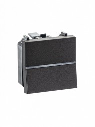 Механизм переключателя ABB Zenit антрацит одноклавишного с клавишей 2 модуля 2CLA220200N1801 N2202 AN