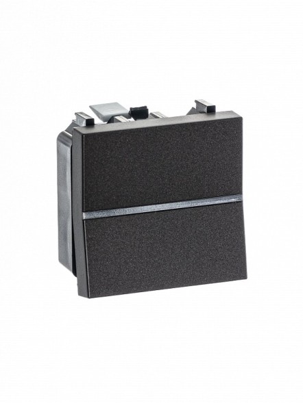 Механизм переключателя ABB Zenit антрацит одноклавишного с клавишей 2 модуля 2CLA220200N1801 N2202 AN