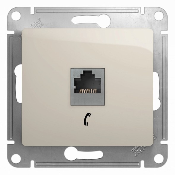 Розетка телефонная RJ11, механизм Schneider Electric Glossa Молочный GSL000981T