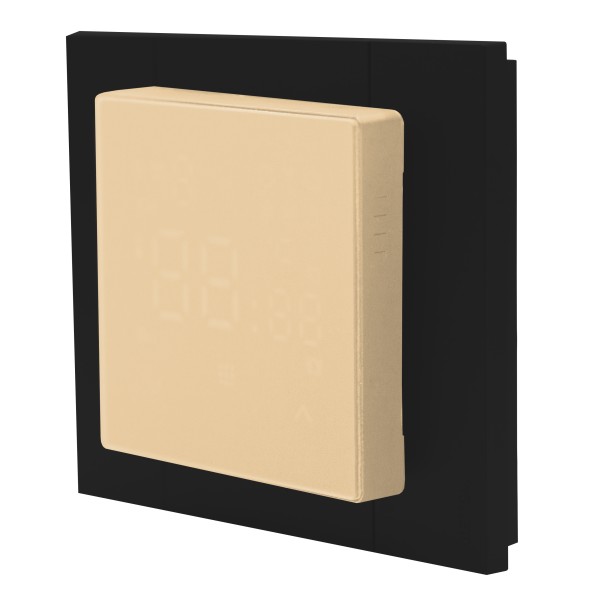 Регулятор теплого пола, TAM-Бежевый (ВИД С ЧЕРНОЙ РАМКОЙ)