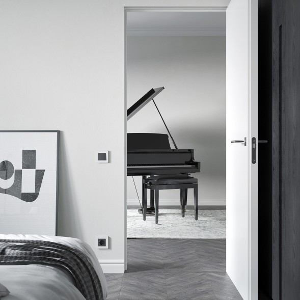 Рамка из поликарбоната на 1 пост Split белый/черный, soft-touch Werkel W0013068