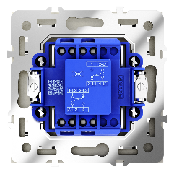 Перекрестный переключатель встраиваемый VOLTUM S70 одноклавишный 10А, (шелк)