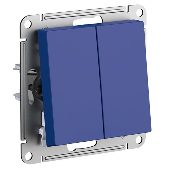 ATN001151 Atlasdesign 2-клавишный ВЫКЛЮЧАТЕЛЬ, сх.5, 10АХ, механизм Аквамарин Schneider Electric
