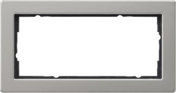 Рамка Gira E2 Нержавеющая сталь установочная 2-постовая 100233