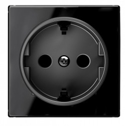 Накладка ABB Sky Стекло чёрное для розеток 2Р+Е SCHUKO 2CLA858800A2501 8588 CN
